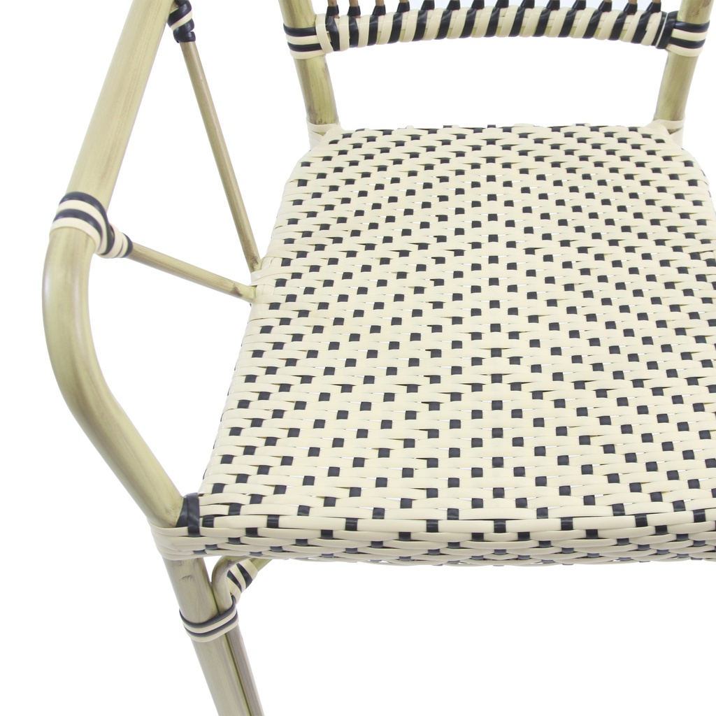 James Rattan Chair - Bamboo/White-Black