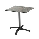 X Cross Bistro Table (Black-Galaxy Marble HPL) 70x70 cm