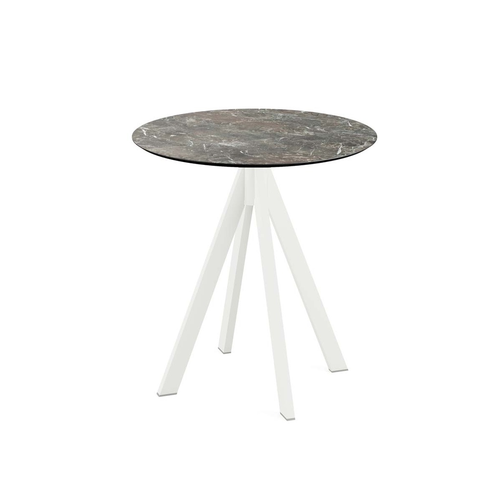 Infinity Terrace Table White Frame - Galaxy Marble HPL Ø70 cm