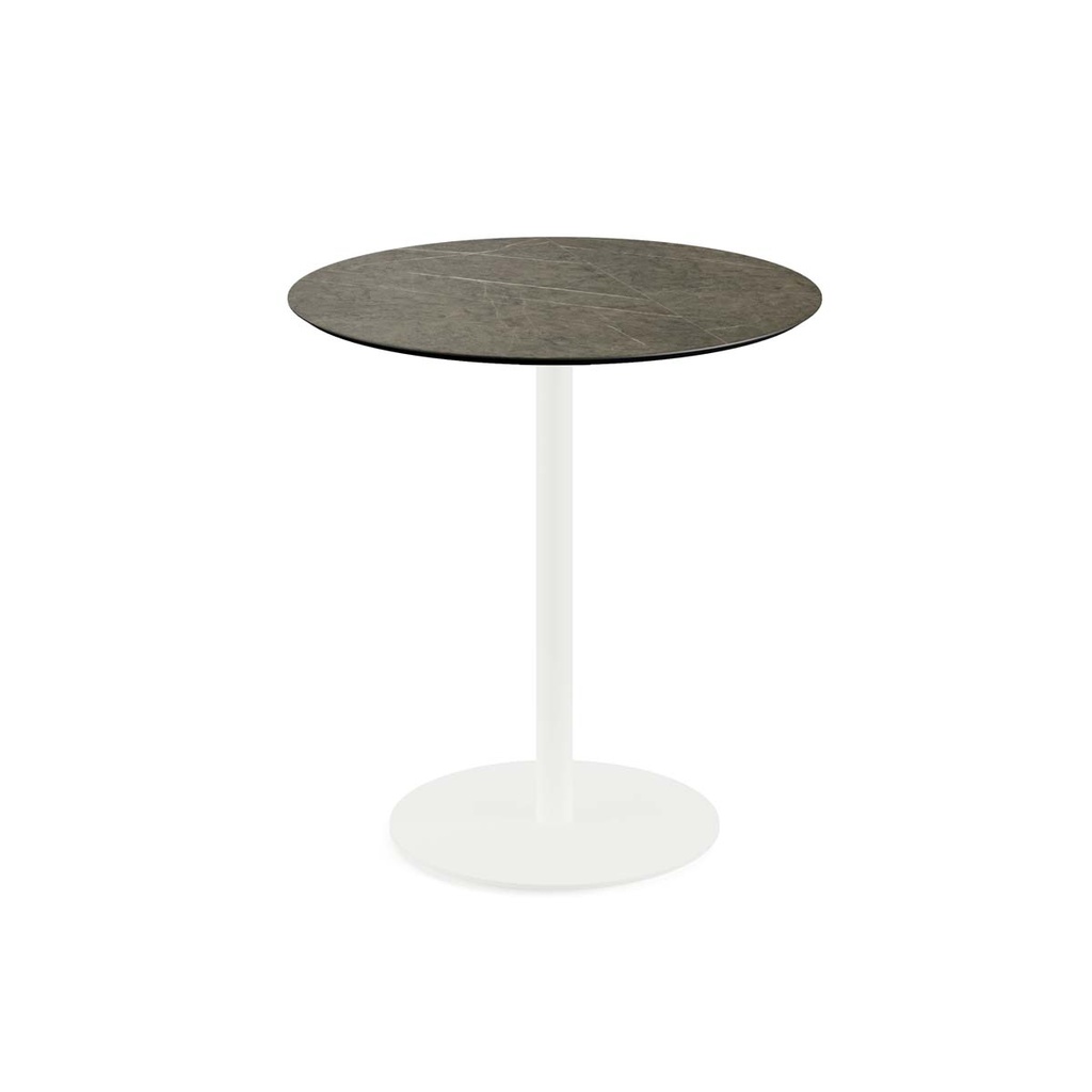 Urban Terrace Table White Frame - Midnight Marble HPL Ø70 cm