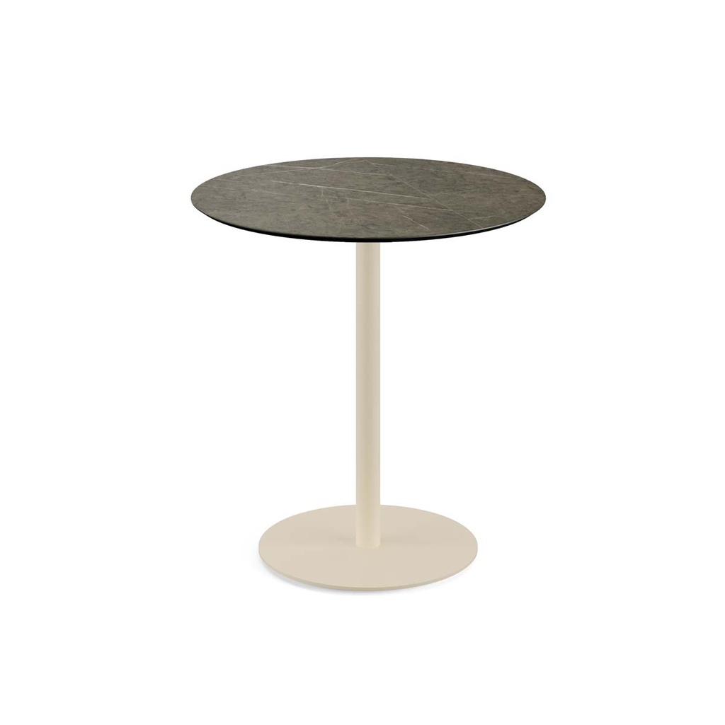 Urban Terrace Table Sand Frame - Midnight Marble HPL Ø70 cm