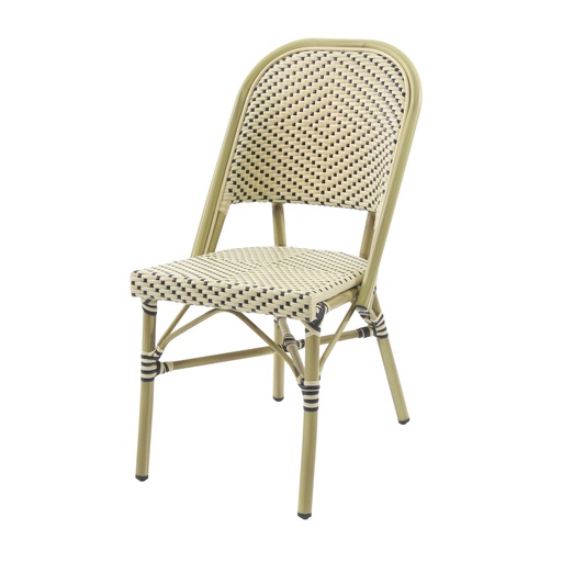 [52321] Paris Bistro Chair - Bamboo/White-Black