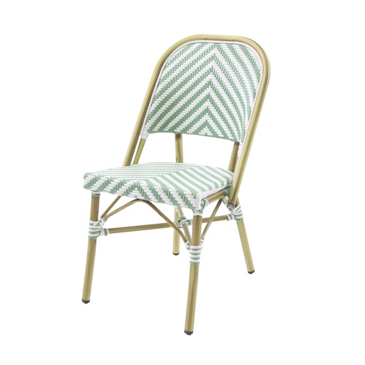 [52351] Paris Bistro Chair - Bamboo/White-Pastel Green