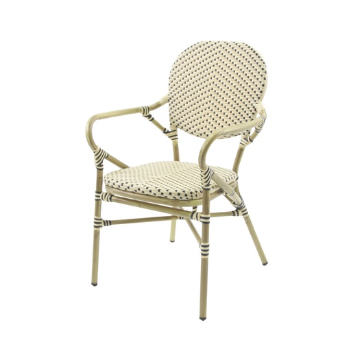 [56321] Tango Rattan Chair - Bamboo/White-Black