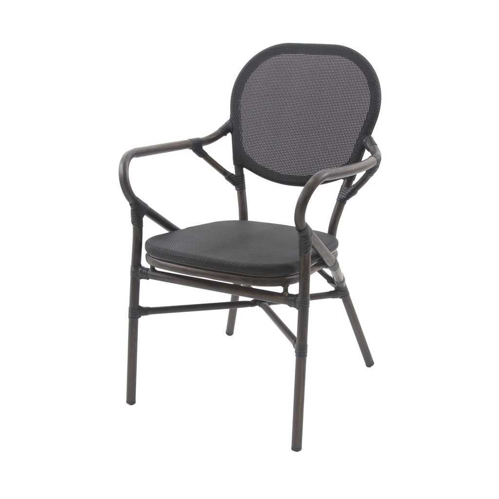 Tango Bistro Chair - Wengé/Black Mesh