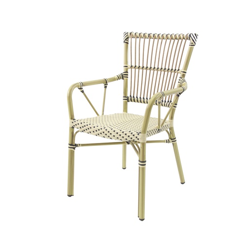 [56322] James Rattan Chair - Bamboo/White-Black