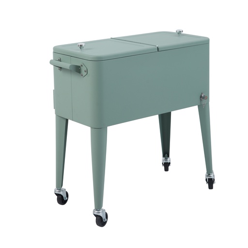 [91351] Icy Rolling Cooler Cart - Green
