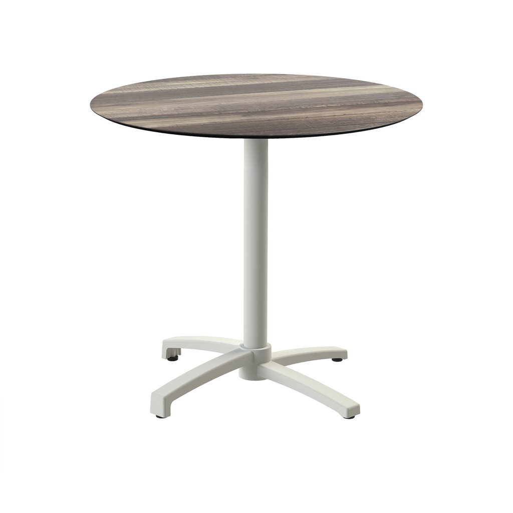 X Cross Bistro Table (Sand-Tropical Wood HPL) Ø70 cm