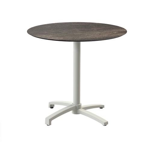[110091470] X Cross Bistro Table (Sand-Riverwashed Wood HPL) Ø70 cm