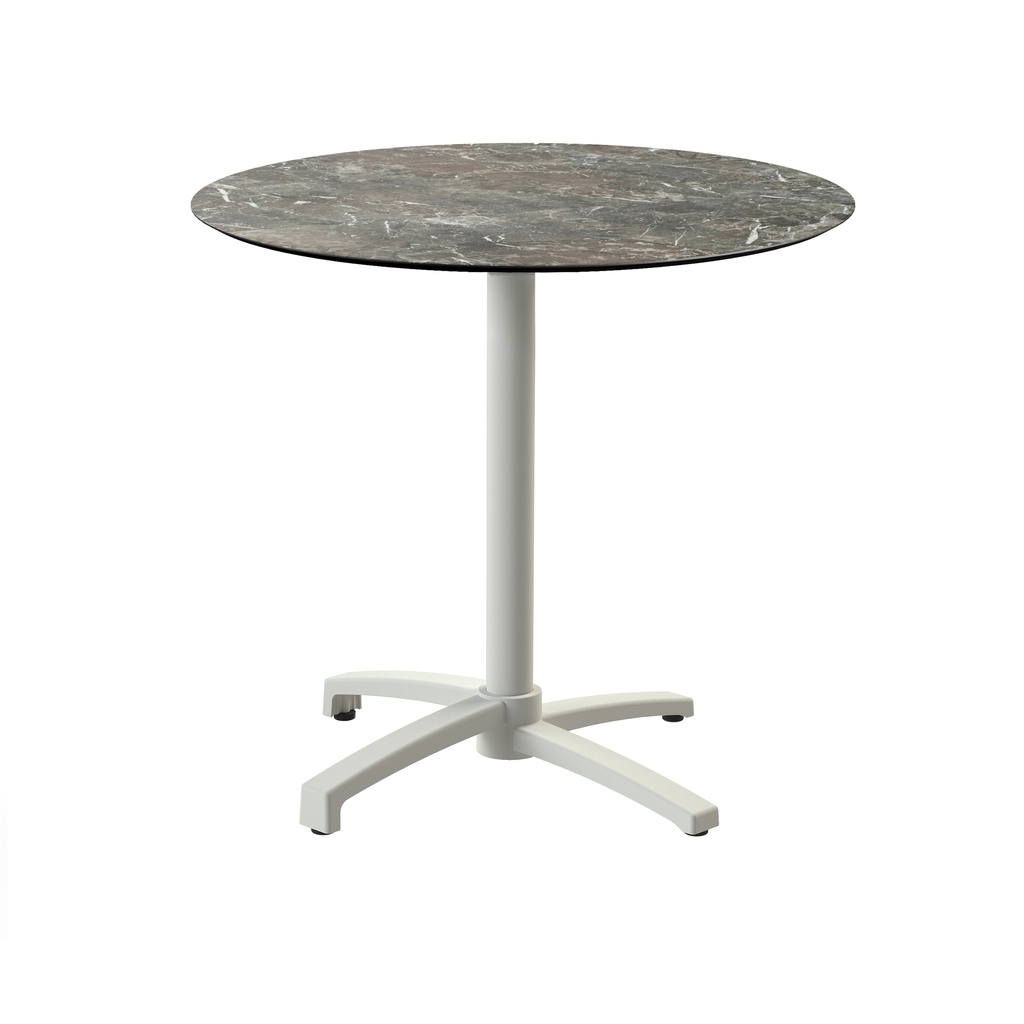 X Cross Bistro Table (Sand-Galaxy Marble HPL) Ø70 cm
