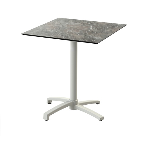 [110091577] X Cross Bistro Table (Sand-Galaxy Marble HPL) 70x70 cm