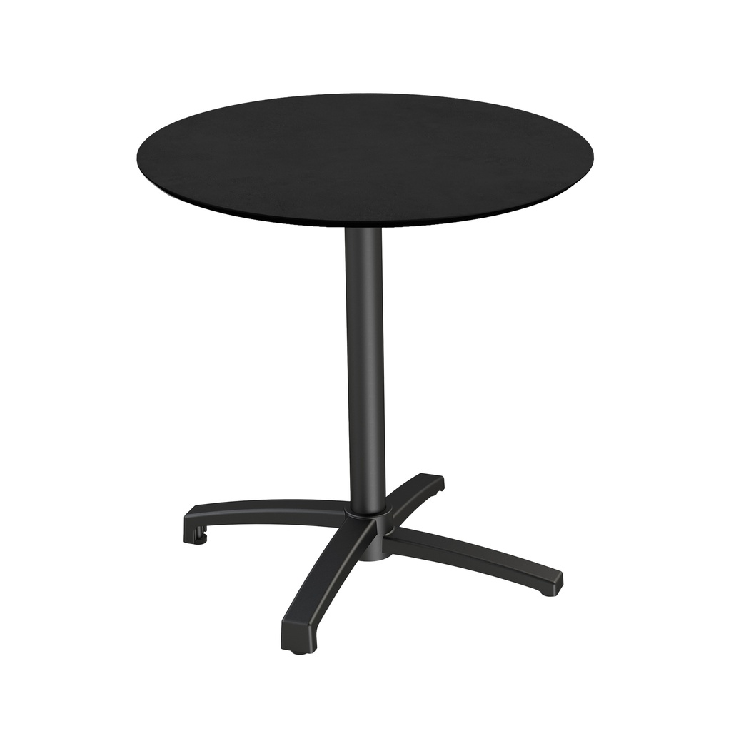 X Cross Terrace Table - Black/Black Ø70 cm