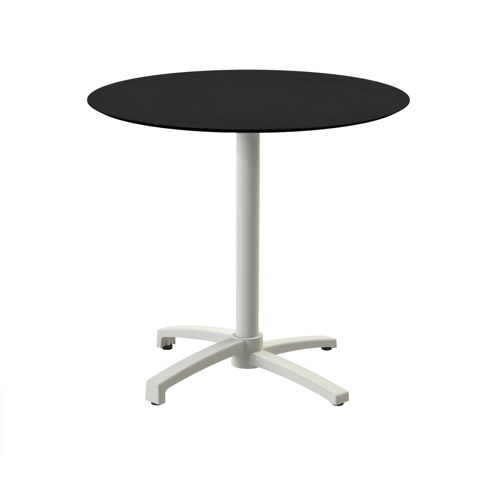 X Cross Bistro Table (Sand-Black HPL) Ø70 cm