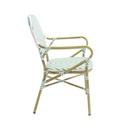 Tango Rattan Chair - Bamboo/White-Pastel Green