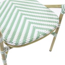 Tango Rattan Chair - Bamboo/White-Pastel Green
