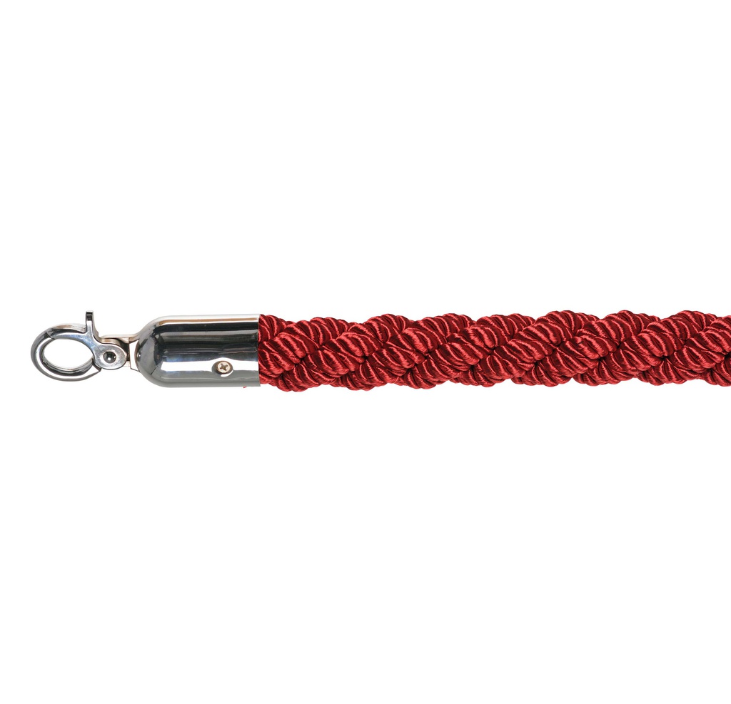 Luxury Barrier Post Rope - Red/Chrome