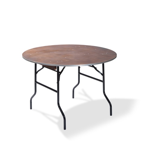 [20122] Table de banquet pliable en bois ronde Ø 122 cm
