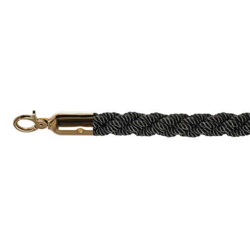 [10102BB] Luxury Barrier Post Rope - Black/Brass