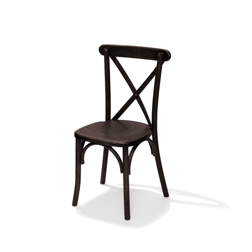 [50100] Crossback chaise empilable en bois massif, Marron foncé
