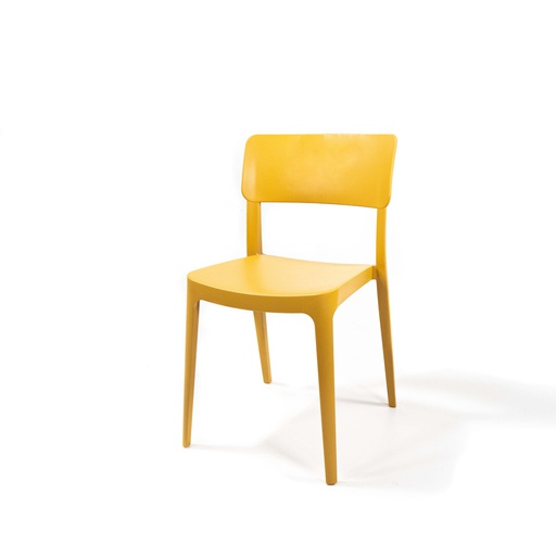 [50918] Wing chaise empilable en plastique Jaune moutarde