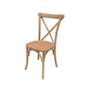 Crossback chaise empilable en bois massif, Marron clair