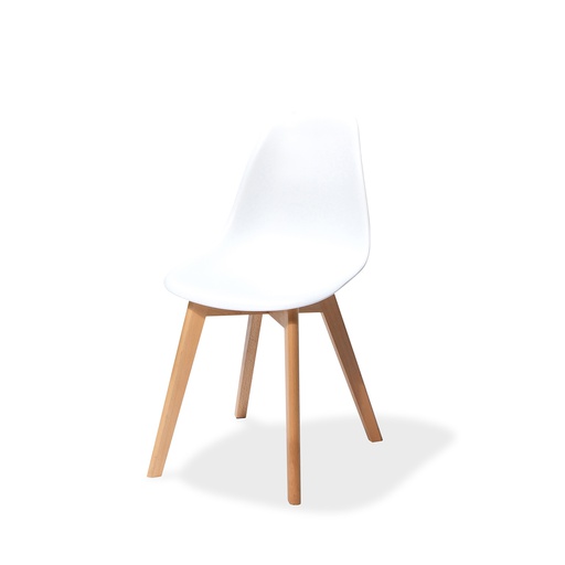 [505F01SW] Keeve Stack Chair without armrest Light Brown - White
