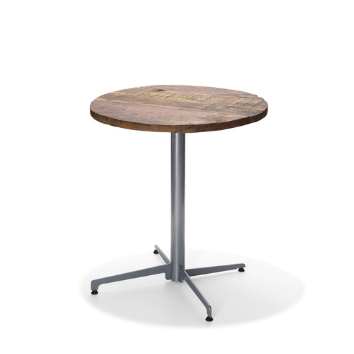 [110011180] X Cross Terrace Table - Aluminium/Barnwood Ø 80 cm