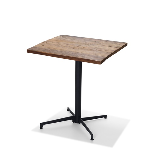 [110031188] X Cross Terrace Table - Black/Barnwood 80x80 cm