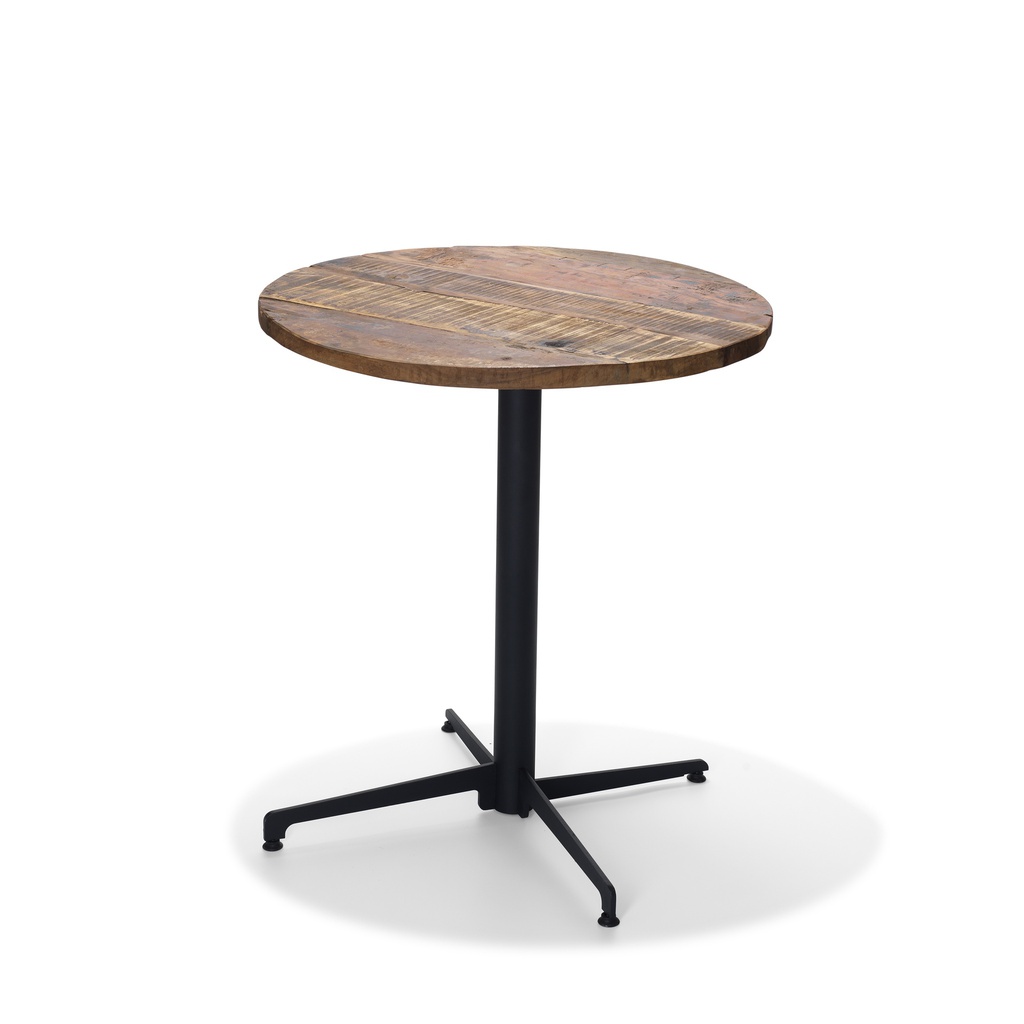X Cross Terrace Table - Black/Barnwood Ø 70 cm