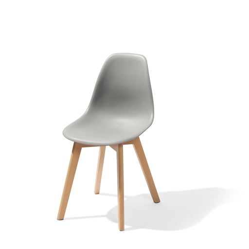 [505F01SG] Keeve Stack Chair without armrest Light Brown - Grey