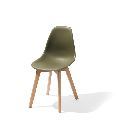[505F01SDG] Keeve Stack Chair without armrest Light Brown - Green