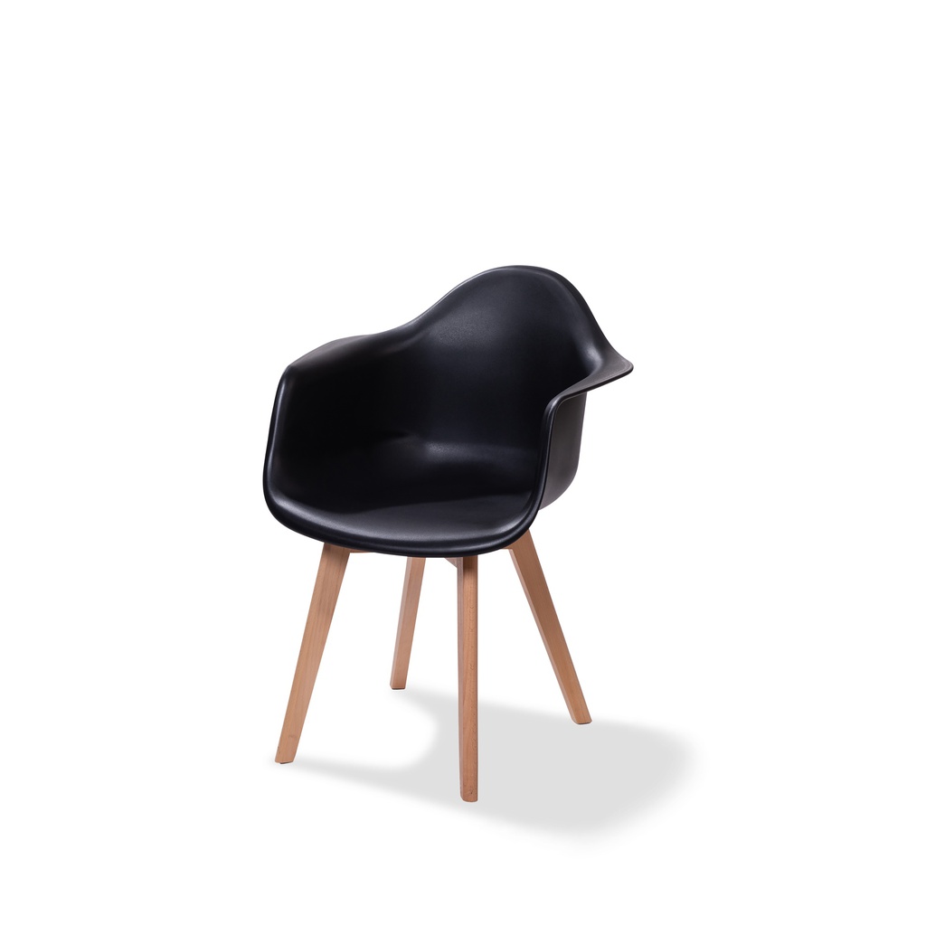 Keeve chaise empilable avec accoudoirs Noir