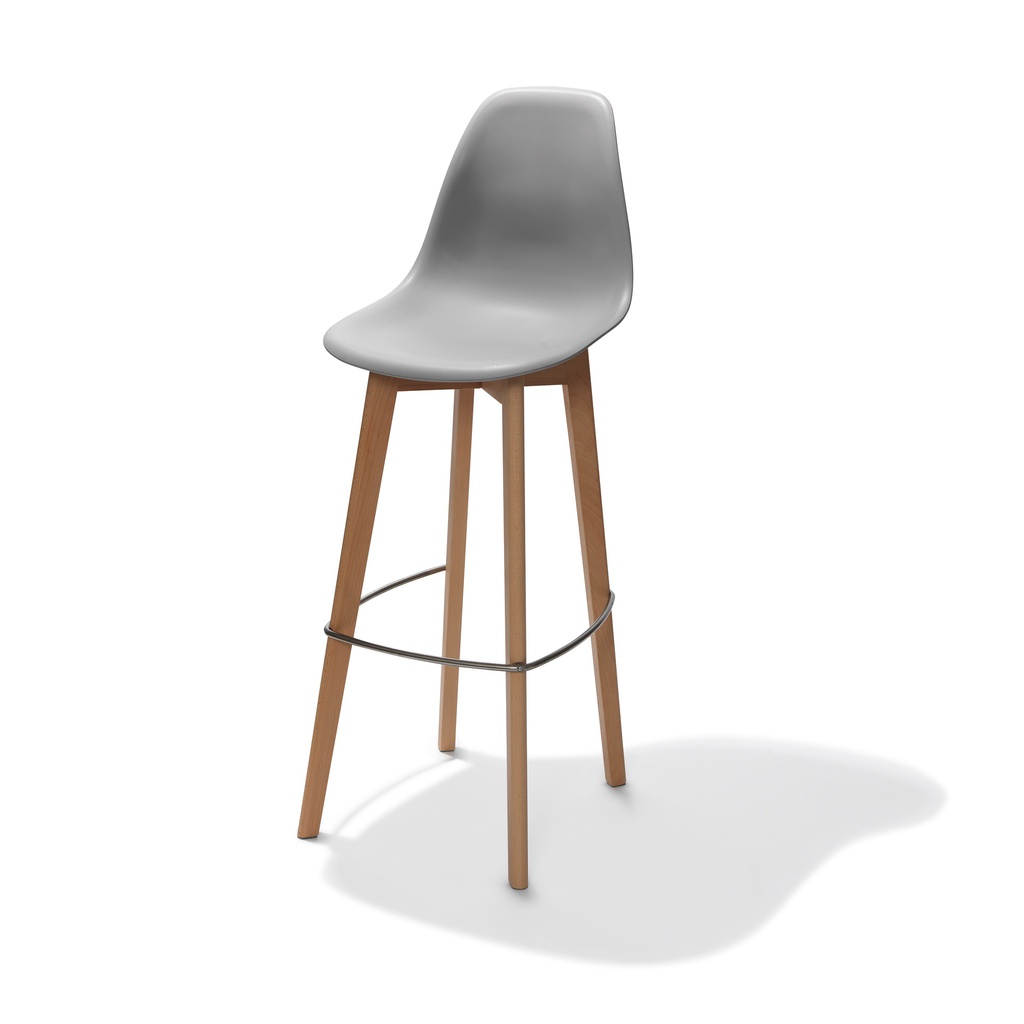 Keeve Bar Stool without armrest Light Brown - Grey