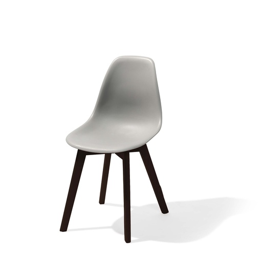 [505FD01SG] Keeve Stack Chair without armrest Dark Brown - Grey