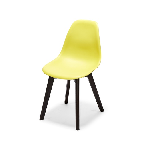 [505FD01SY] Keeve Stack Chair without armrest Dark Brown -  Yellow