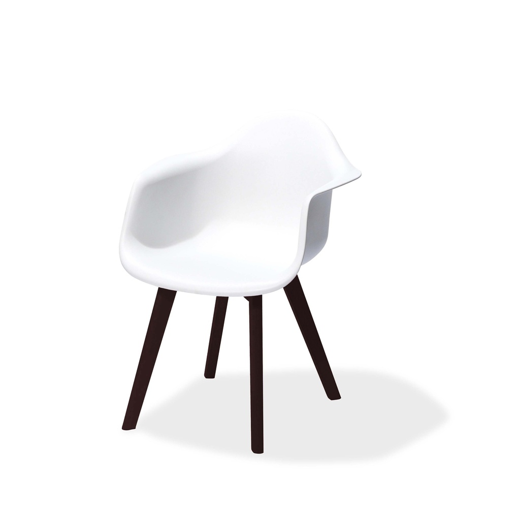 Keeve Stack Chair with armrest Dark Brown - White