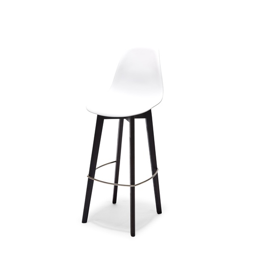 [506FD01SW] Keeve Bar Stool without armrest Dark Brown - White
