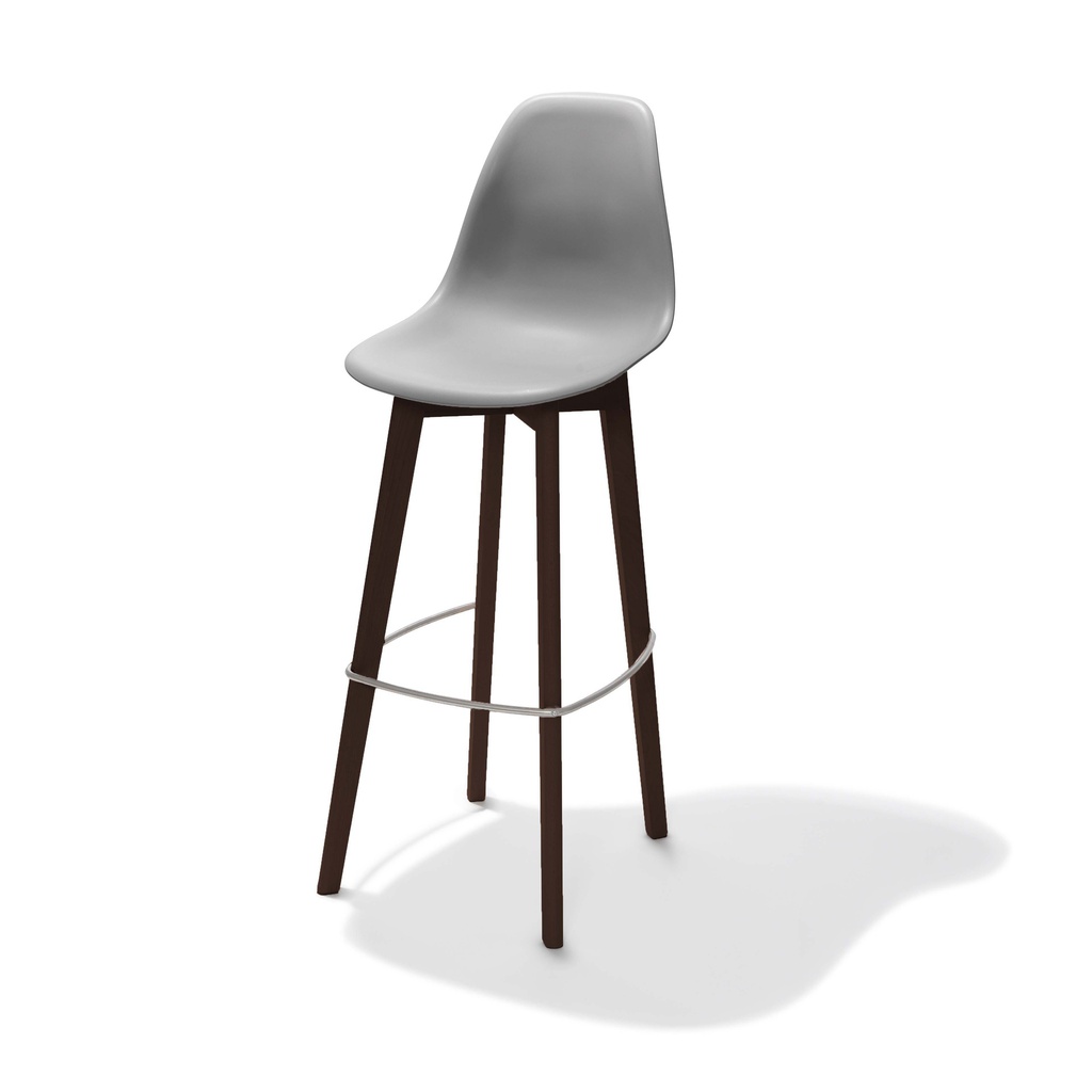 Keeve Bar Stool without armrest Dark Brown - Grey