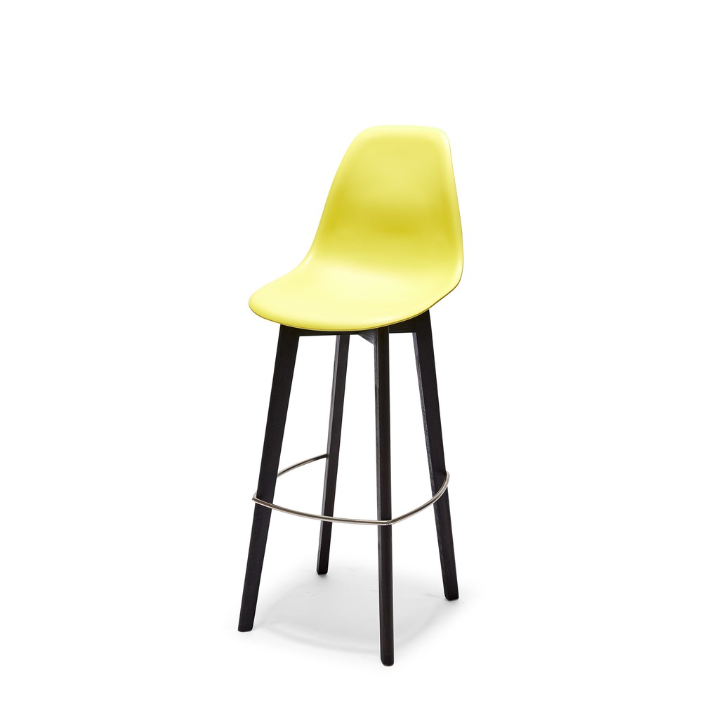 Keeve Bar Stool without armrest Dark Brown - Yellow