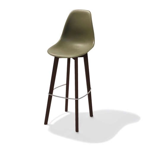 [506FD01SDG] Keeve Bar Chair without armrest Dark Brown - Green