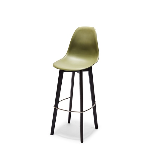 [506FD01SDG] Keeve Bar Stool without armrest Dark Brown - Green