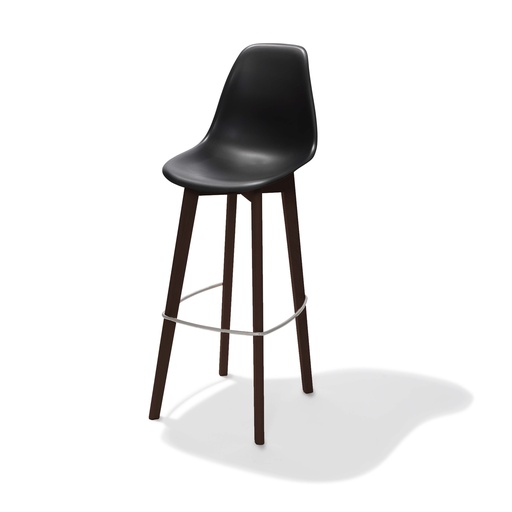 [506FD01SB] Keeve Bar Chair without armrest Dark Brown - Black