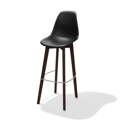[506FD01SB] Keeve Bar Stool without armrest Dark Brown - Black