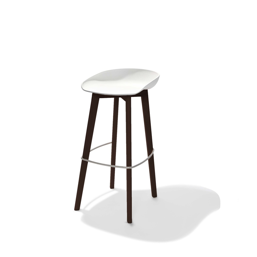 Keeve Bar Chair Low Seat Dark Brown - White