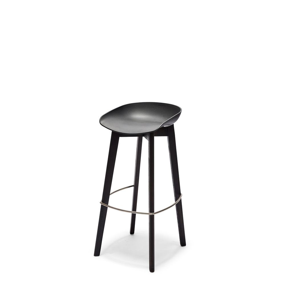 Keeve Bar Stool Low Seat Dark Brown - Black