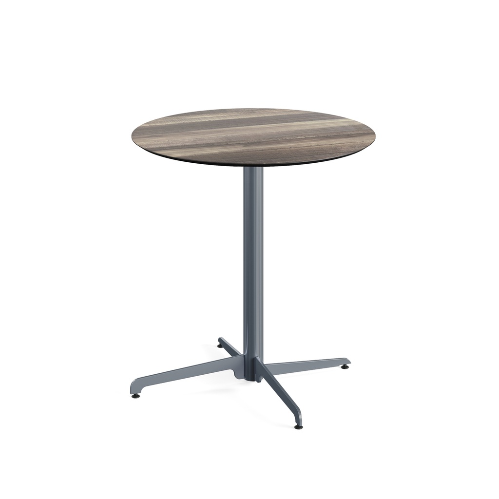 X Cross Bistro Table (Grey-Tropical Wood HPL) Ø70 cm