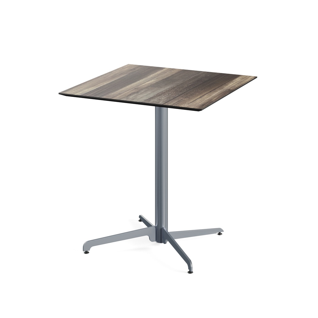 X Cross Bistro Table (Grey-Tropical Wood HPL) 70x70 cm