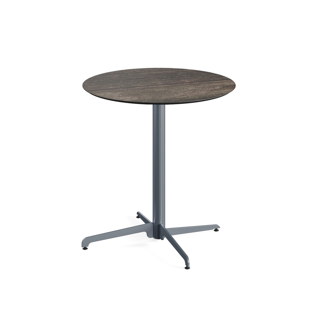 X Cross Bistro Table (Grey-Riverwashed Wood HPL) Ø70 cm