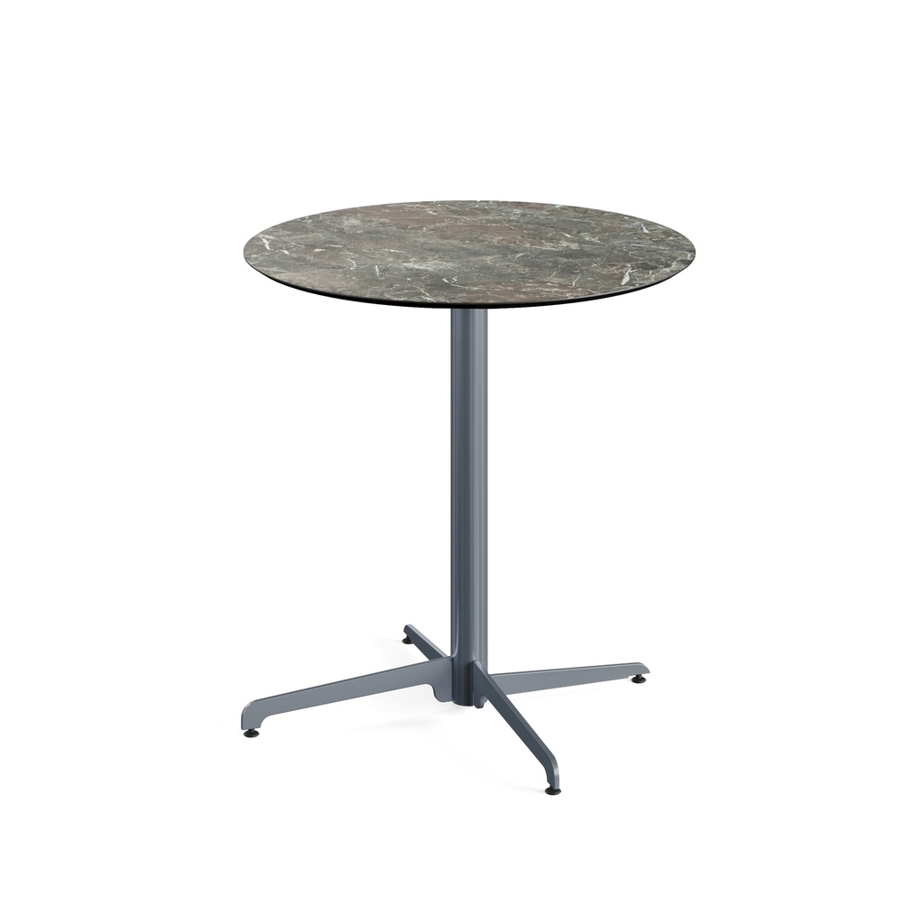 X Cross Bistro Table (Grey-Galaxy Marble HPL) Ø70 cm