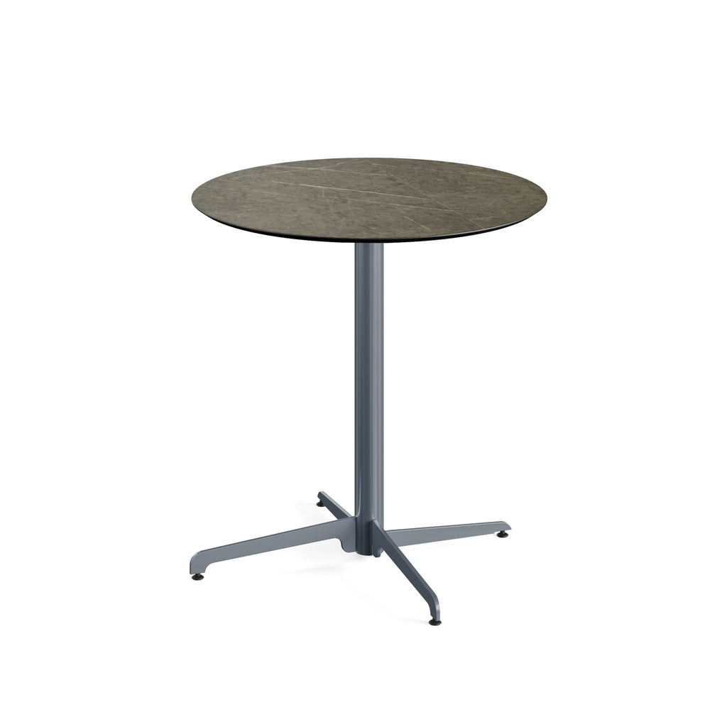 X Cross Bistro Table (Grey-Midnight Marble HPL) Ø70 cm